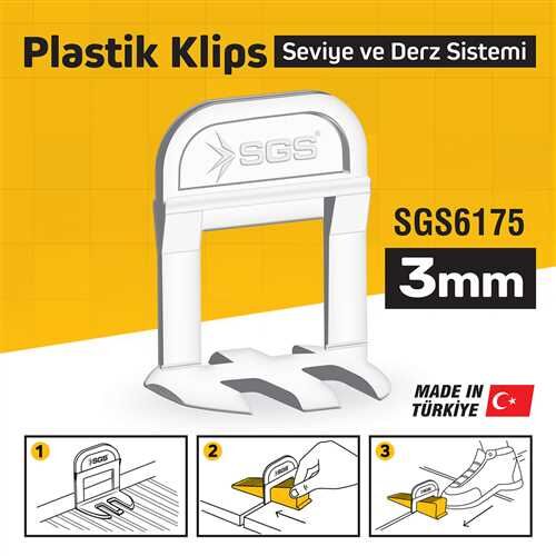 SGS 3 Mm Derz Seviye Tespit Klipsi (Pk/100 Adet)