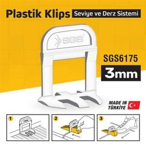 SGS 3 Mm Derz Seviye Tespit Klipsi (Pk/100 Adet)