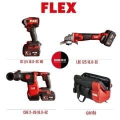 FLEX 3'lü Akülü Makine Seti Torklu Vidalama, Kırıcı Delici ve Taşlama