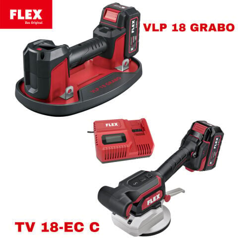 FLEX VLP 18.0 GRABO Akülü Vantuz ve TV 18-EC C Akülü Vibratör Seti