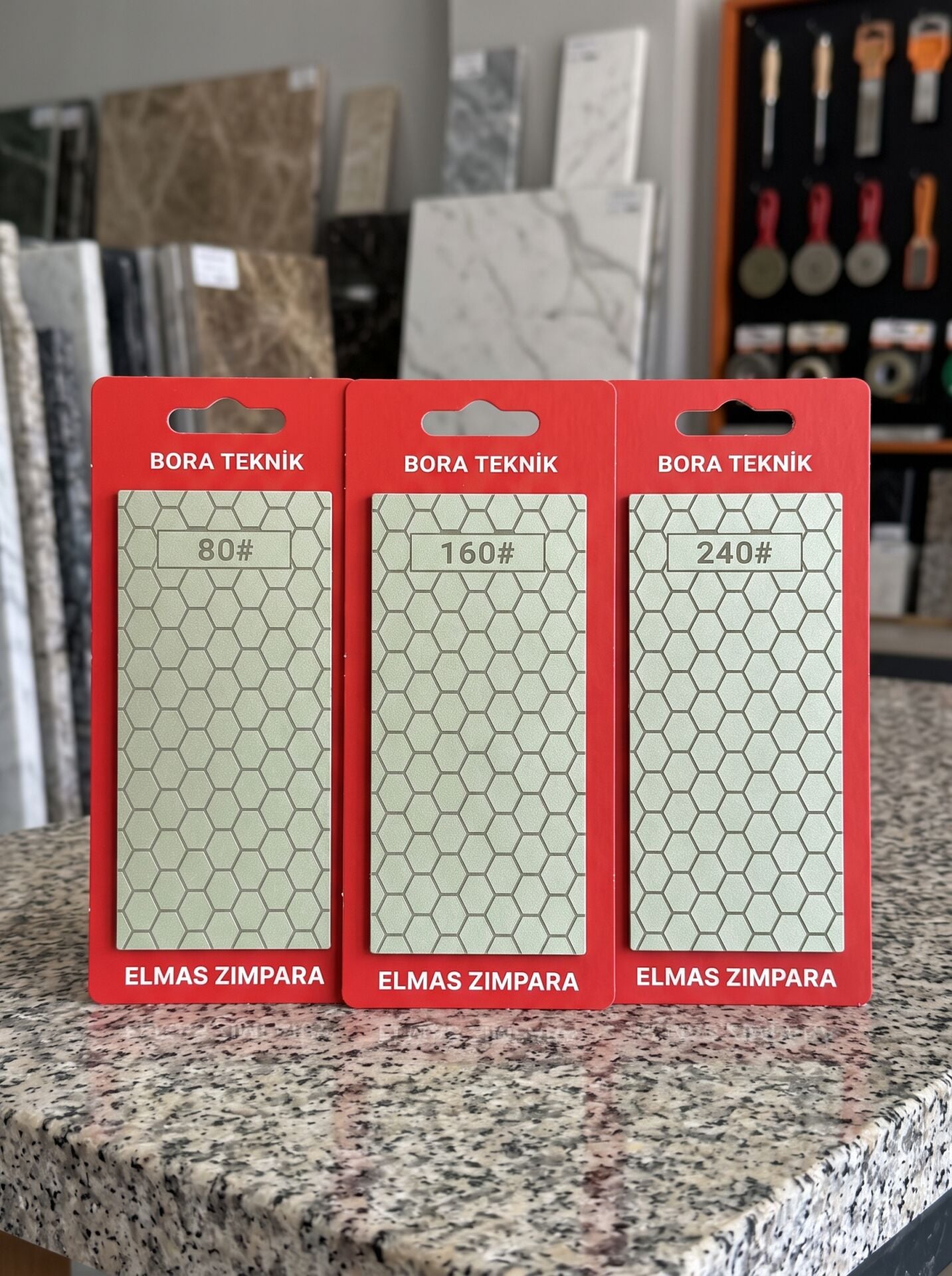 BORA TEKNİK P80/P160/P240 Elmas Zımpara 3’lü Set