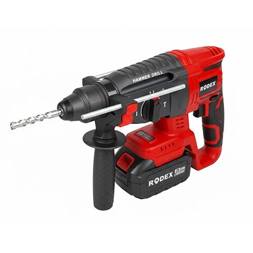 RODEX A.k.pnömatik Matkap 26MM 0-1400 RPM 0-4800 BPM 2.5J 2 X LI-ION 20V/4.0Ah SDS Plus BMC