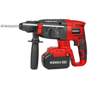 RODEX A.k.pnömatik Matkap 26MM 0-1400 RPM 0-4800 BPM 2.5J 2 X LI-ION 20V/4.0Ah SDS Plus BMC