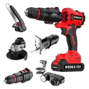 RODEX A.ÇOK Amaçlı 20V 5 Değiştirilebilir Başlıklı Matkap 2x2.0AH Çantalı