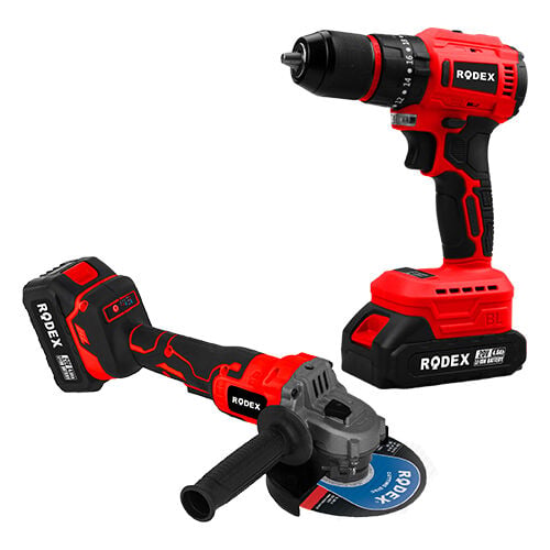 RODEX A.K 2'Lİ Makine Seti 20V 2x4.0Ah LI-ION D.matkap 45NM Avuç Taşlama 125MM BMC