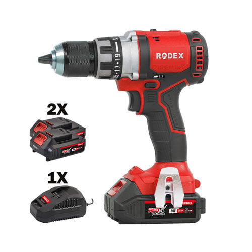 RODEX A.matkap 13MM Kömürsüz 80NM 2 Vites 20V 2X2.0Ah Çantalı Aksesuarlı