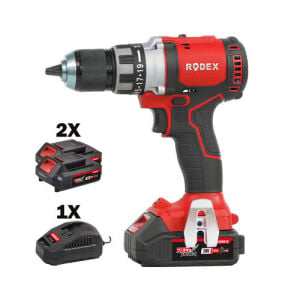 RODEX A.matkap 13MM Kömürsüz 80NM 2 Vites 20V 2X2.0Ah Çantalı Aksesuarlı