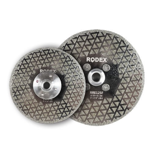 RODEX Çift Tarafı Elektrolizle Kaplı Elmas Testere 125MM Flanşlı (6/10/60)