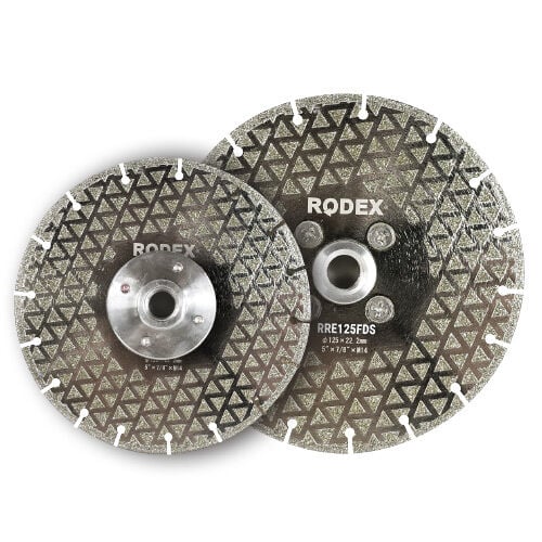 RODEX Çift Tarafı Elektrolizle Kaplı Soketli Elmas Testere 125MM Flanşlı (6/10/60)