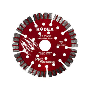 RODEX Elmas Kesme Diski Lazer Kaynaklı 115MM Pro Aggressıve Turbo Segment (5/20/100)