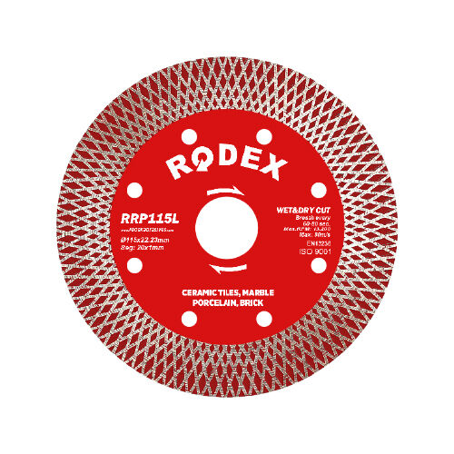 RODEX Kuru Islak Kesimli Dev Bölümlü Agresif Elmas Testere Bıçağı 180MM (10/5/50)
