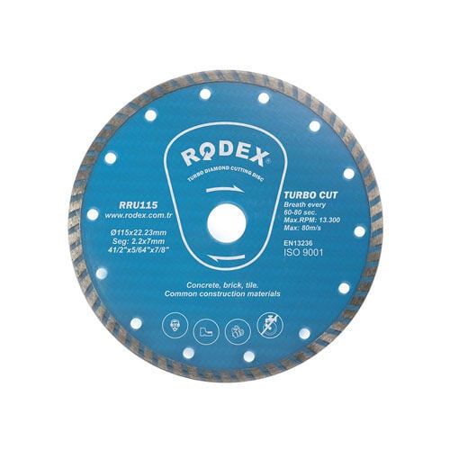RODEX Turbo Elmas Kesme Diski 230MM Standart Tip (5/10/50)