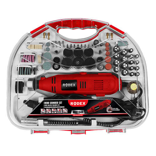 RODEX E.MİNİ Taşlama Ve Gravür Seti 135W 10000-32000RPM BMC 210 Parça Aksesuarlı